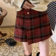 Red Preppy Plaid Skort Free From Label