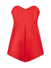 Sweetheart Neck Asymmetrical Hem Corset Mini Dress