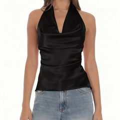 Satin Halter Tank Top