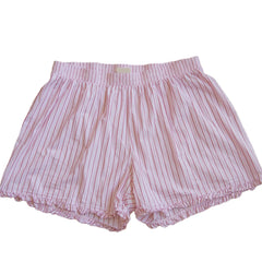 Elastic Waist Striped Plaid Print Shorts