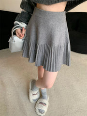 Knitted Pleated Mink Skirt