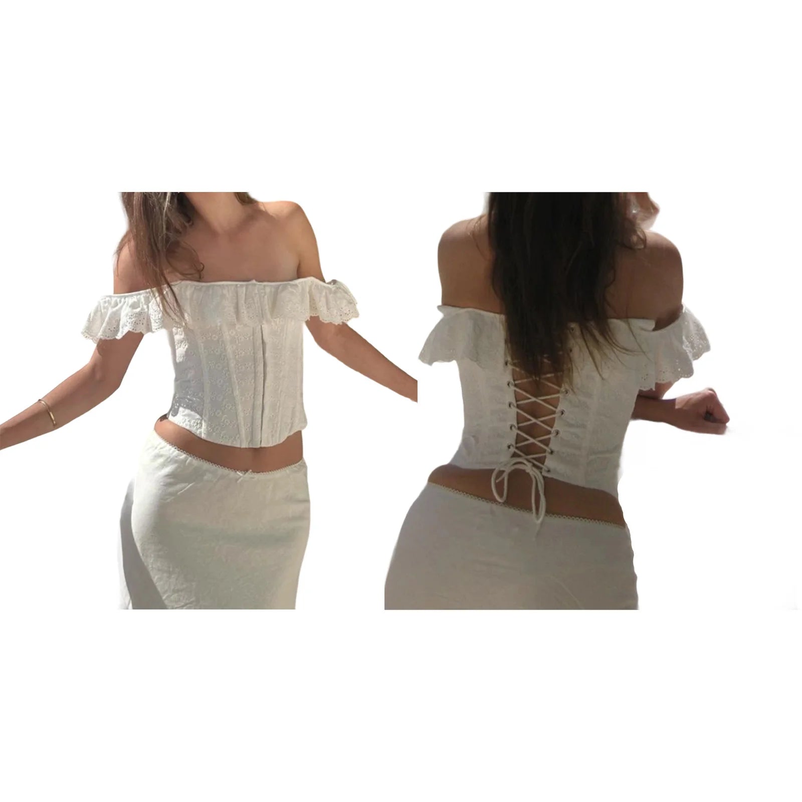 Corset Off-Shoulder Ruffles Top – Free From Label