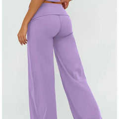 Wide Leg Fold Over Low Rise Flare Yoga Sweatpants