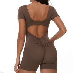 Backless Short Sleeves Women Bodysuit