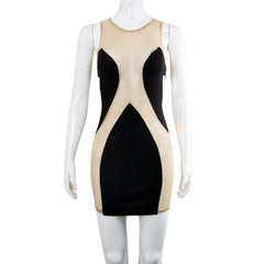 Black Tank Mesh Patchwork Mini Dress