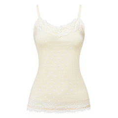 Stripe Lace Trim Cami Top