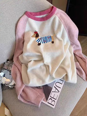 Dog Pink Embroidery Jumper
