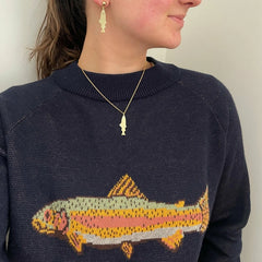 Round Neck Fish Print Knitwear Pullover