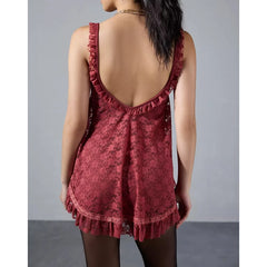 Lace Sweatheart Neck Lace Mini Slip Dress