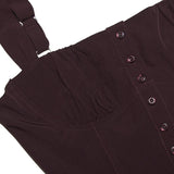Brown Buttoned Strap Midi Dress