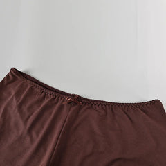 Bow Sleeveless Crop Top And Shorts Sleepwear Set