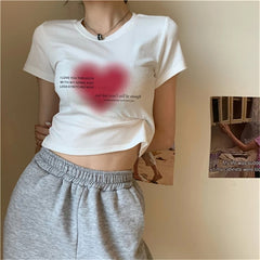 Heart Print White Tee - Free From Label