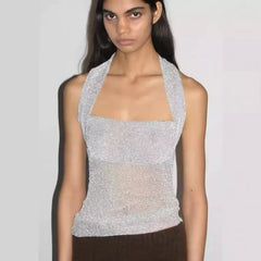 Sheer Knit Halter Top