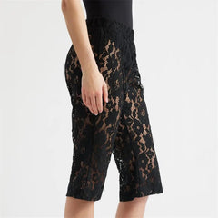 Lace Sheer Capri Pants