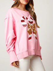 Sequin Candy Cane Sweatshirt