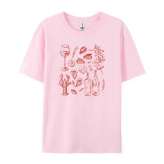 Seafood Print T-Shirt