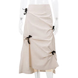 Bow Applique Long Skirt