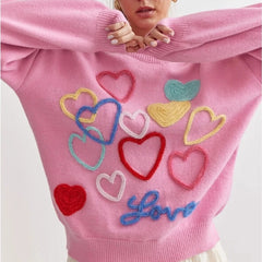 Heart Embroidery Sweater