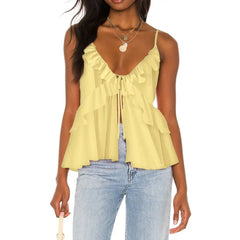 Floral Print Ruffled Cami Top