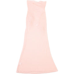 Sheer 3D Flowers Applique Strapless Double Layer Maxi Dress