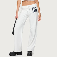 Low Waist Straight Leg Number Sweatpants