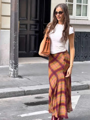 Plaid Midi Skirt