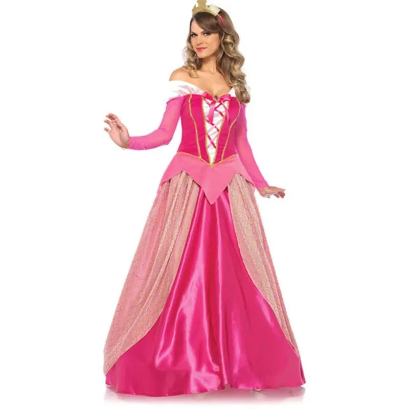 “Princess Aurora Sleeping Beauty cosplay pink gown costume”