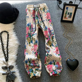 Women's Loose Fitting Floral Print High waist Trousers