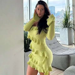 Ruffle Off Shoulder Short Dress