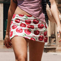Fruit Print Mini Skirt