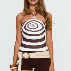 Spiral Print Halter Top