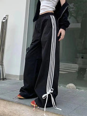 Stripe Bow Baggy Sweatpants - Free From Label