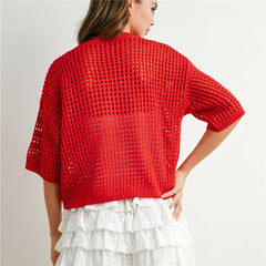 American Flag Print Knit Crochet Top