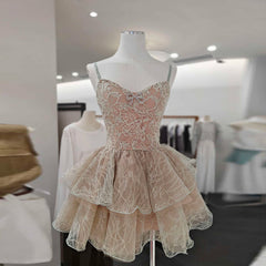 Lace Embroidered Ruffle Tiered Cami Mini Dress