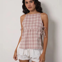 Square Neck Side Tie UP Babydoll Top
