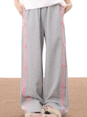 Bow Striped Sports Oversized Sweatpants