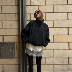 Stand Collar Drawstring Parka Jacket