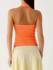 Halter Sleeveless Open Back Top