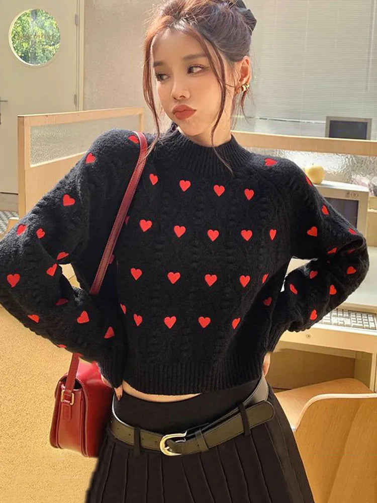 Heart Cabel Knit Sweater