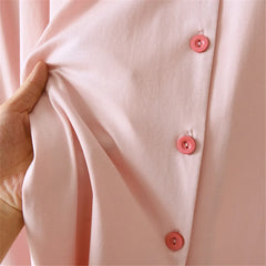 Cotton Doll Collar Shirt And Pants Pajama Sets