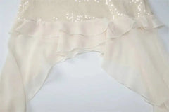 White Sequin Ruffle Hem Midi Dress