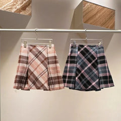 High Waist Plaid Mini Skirt Free From Label