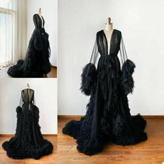 Long Tulle Fluffy Sleepwear Robes