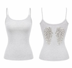 Sequin Angel Wings Cami Tank Top