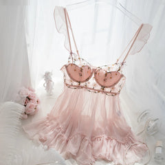 Daisy Lace Nightdress with Chest Pads