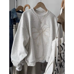 Embroidered Butterfly Bow Knot Sweatshirt