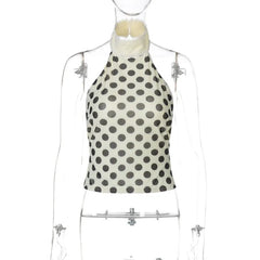 Polka Dot Halter Top in Apricot