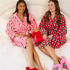 Christmas Plush Bathrobe with Pockets