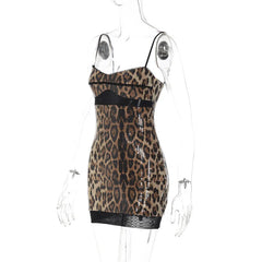 Sequin Leopard Print Mini Dress