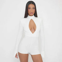 Hollow Out Long Sleeve Playsuit
